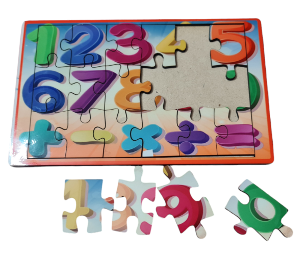 Educational Wooden Number Puzzle for Kids (8×5 Inch) – High Glossy Finish