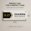 Acrylic Name Plate for Home and Office – White Gold Black Designer House Name Plate 10×4 Inch