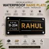 Name Plate for Home Black Gold White Acrylic | Custom House Name Plate (10×5 Inch, Glossy Finish)