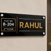 Name Plate for Home Black Gold White Acrylic | Custom House Name Plate (10×5 Inch, Glossy Finish)