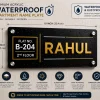 Name Plate for Home Black Gold White Acrylic | Custom House Name Plate (10×5 Inch, Glossy Finish)
