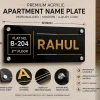 Name Plate for Home Black Gold White Acrylic | Custom House Name Plate (10×5 Inch, Glossy Finish)