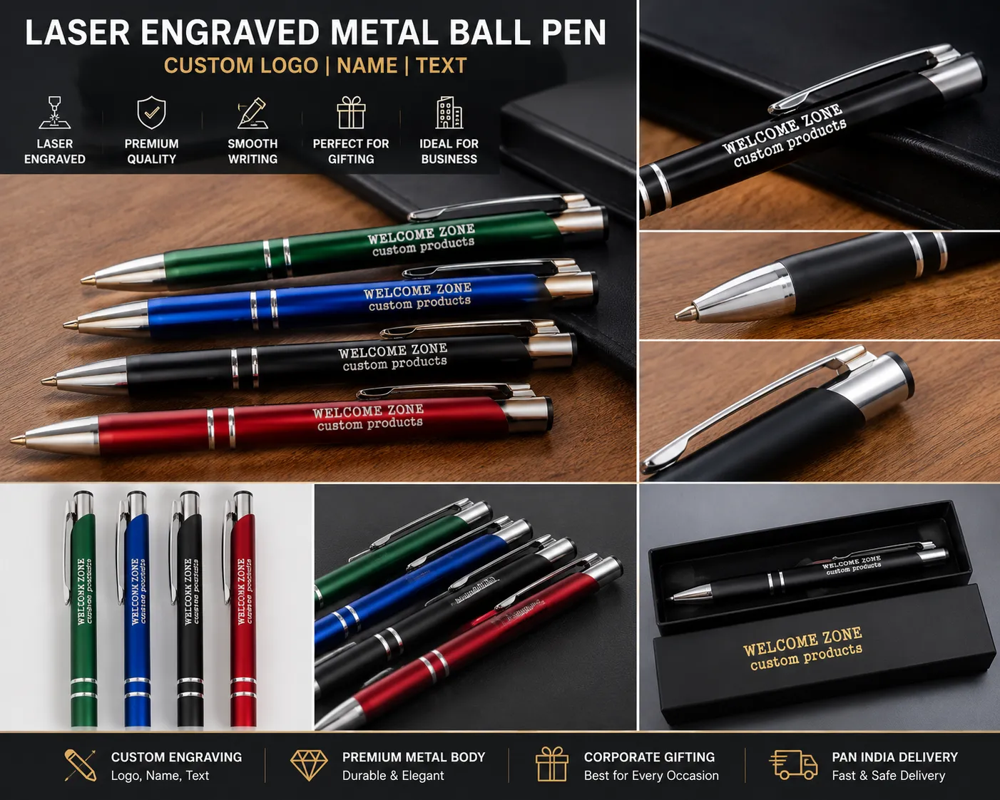 Custom Laser Engraved Metal Ball Pen
