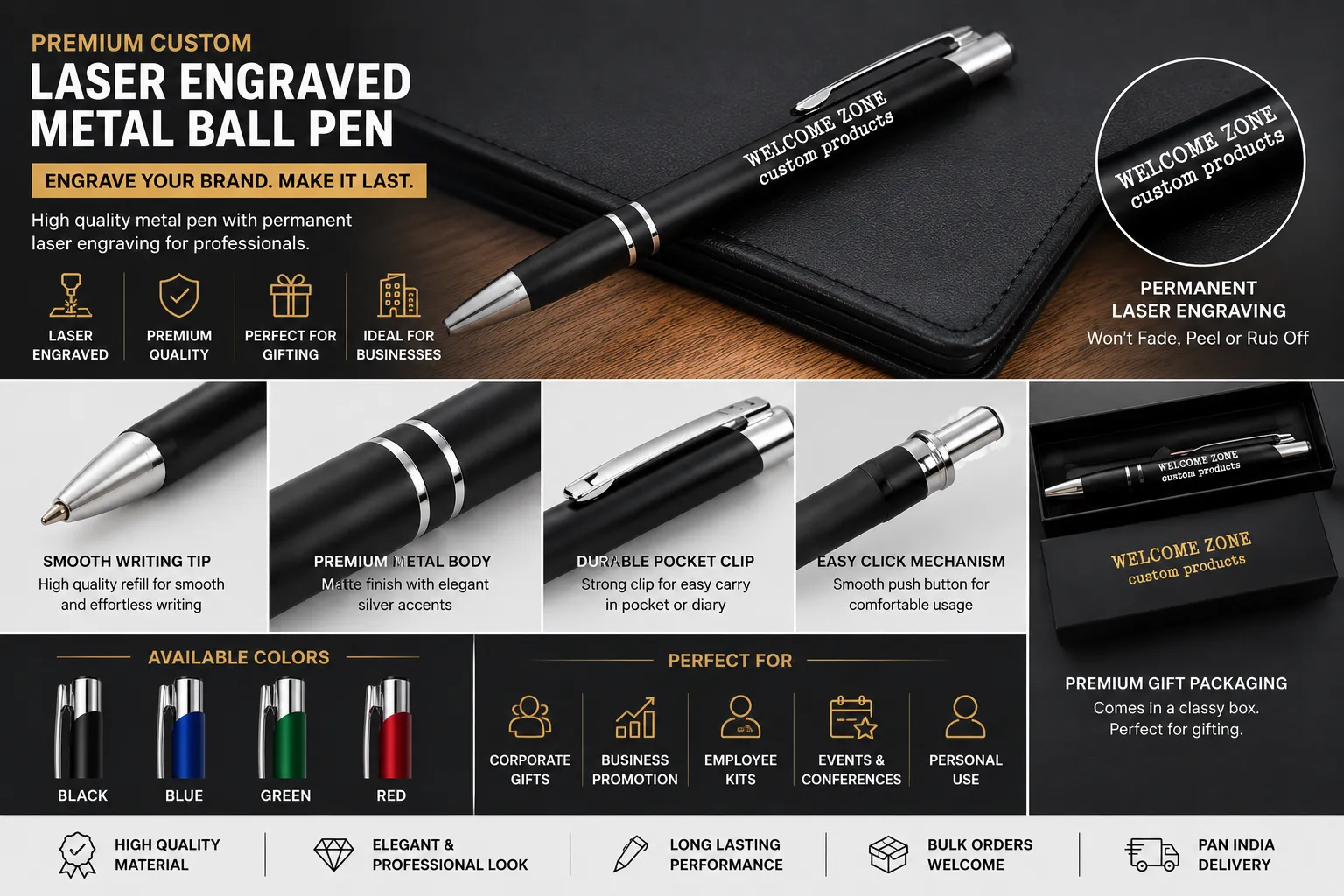 Premium Metal Ball Pen Writing Tip