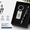2-in-1 Premium Gift Set – Metal Pen & Keychain with Laser Engraving