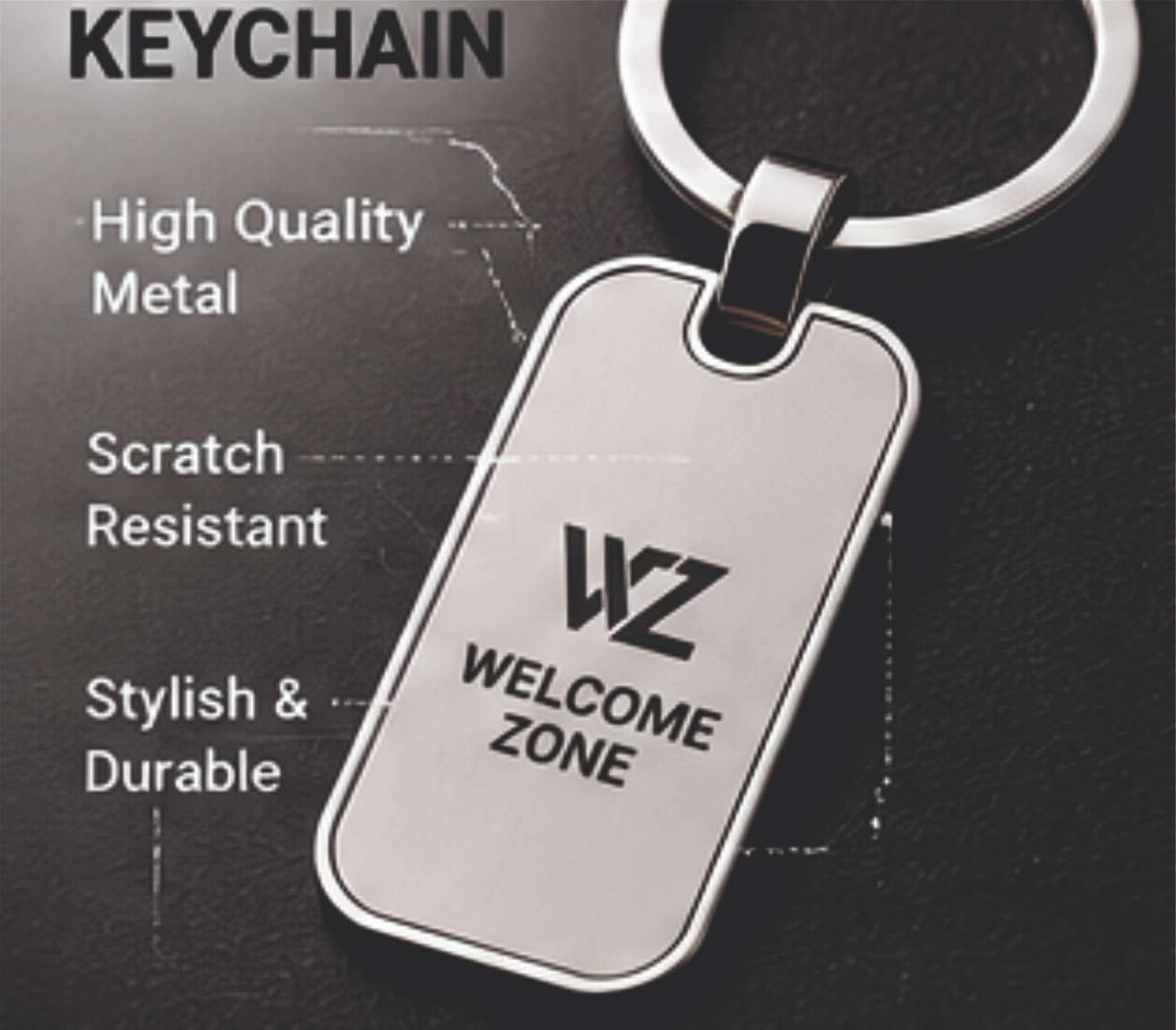 Gift set full view with pen keychain and packaging Welcome Zone