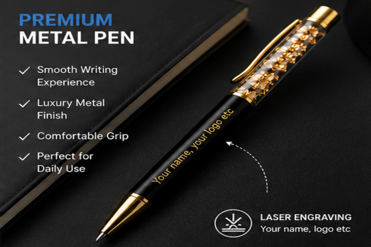 Personalized corporate gift set with company logo engraving