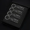 Premium Metal Keychain Rectangle | Custom Laser Engraved | Stainless Steel | 5 Pieces Pack