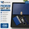 5-in-1 Corporate Gift Set with Notebook, Metal Pen, Card Holder & Leather Keychain