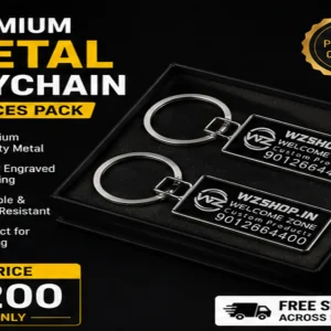 Metal Keychain Rectangle | Custom Laser Engraved | Stainless Steel | 2 Pieces Pack