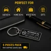 Premium Metal Keychain Rectangle | Custom Laser Engraved | Stainless Steel | 5 Pieces Pack