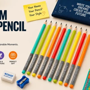Personalized Name Engraved Pencil Set | Custom Wooden Pencils | WZSHOP