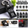 Black Acrylic Leather Keychain – Custom Laser Engraved & QR Code