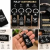 Black Acrylic Leather Keychain – Custom Laser Engraved & QR Code