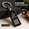Black Acrylic Leather Keychain – Custom Laser Engraved & QR Code