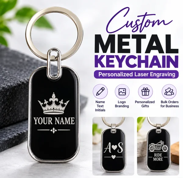 Metal Keychain – Custom Laser Engraved Dog Tag